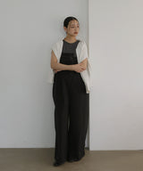 綿ツイルアシメデザインサロペット