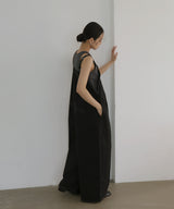 綿ツイルアシメデザインサロペット