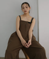 綿ツイルアシメデザインサロペット