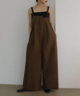 綿ツイルアシメデザインサロペット