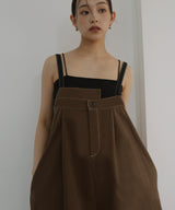 綿ツイルアシメデザインサロペット