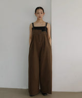 綿ツイルアシメデザインサロペット