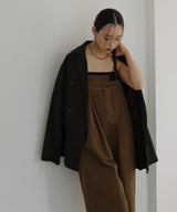 綿ツイルアシメデザインサロペット