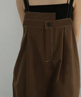 綿ツイルアシメデザインサロペット