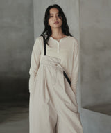 綿ツイルアシメデザインサロペット