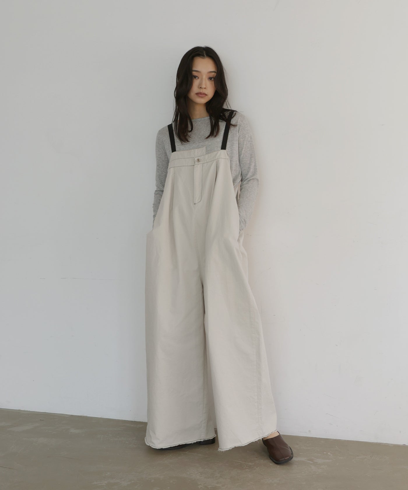 綿ツイルアシメデザインサロペット – hellam