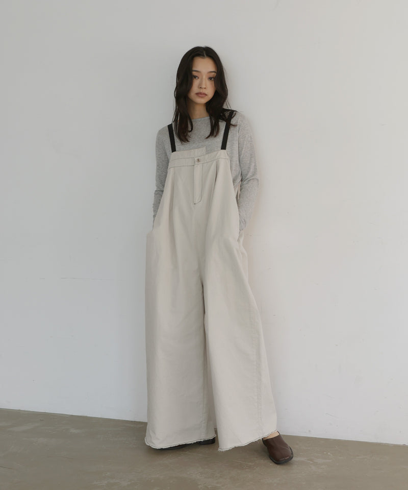 綿ツイルアシメデザインサロペット – hellam