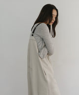 綿ツイルアシメデザインサロペット