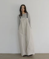 綿ツイルアシメデザインサロペット