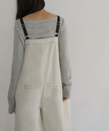 綿ツイルアシメデザインサロペット