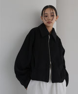【10月中旬お届け】フェイクビーバー　ショート丈Wジップブルゾン