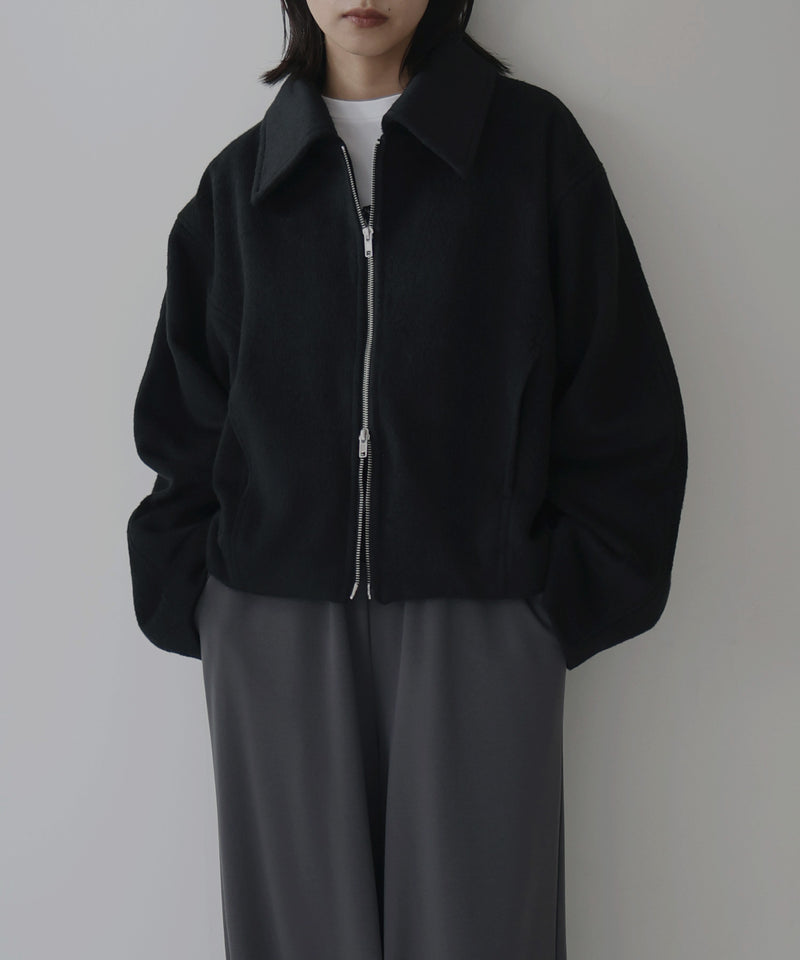 【10月中旬お届け】フェイクビーバー　ショート丈Wジップブルゾン