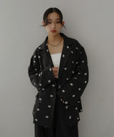 フラワー刺繍テーラードジャケット