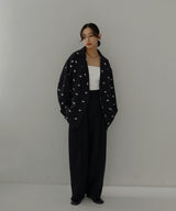 フラワー刺繍テーラードジャケット