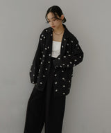 フラワー刺繍テーラードジャケット