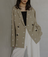 フラワー刺繍テーラードジャケット