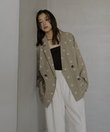 フラワー刺繍テーラードジャケット