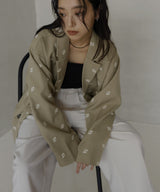 フラワー刺繍テーラードジャケット