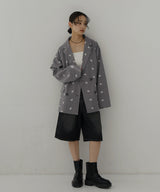 フラワー刺繍テーラードジャケット