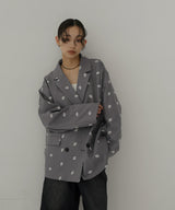 フラワー刺繍テーラードジャケット