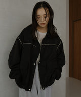 合繊ツイルパイピングブルゾン