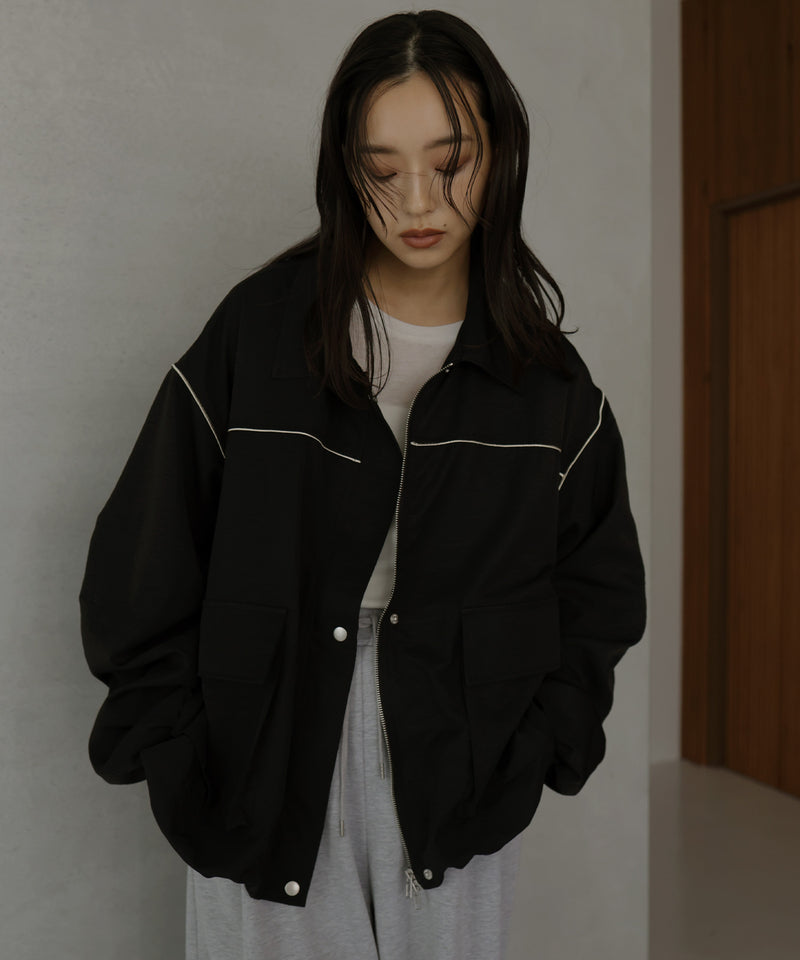 合繊ツイルパイピングブルゾン – hellam