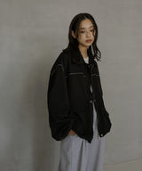 合繊ツイルパイピングブルゾン