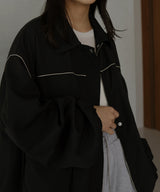 合繊ツイルパイピングブルゾン