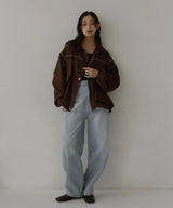 合繊ツイルパイピングブルゾン