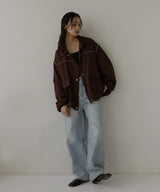 合繊ツイルパイピングブルゾン