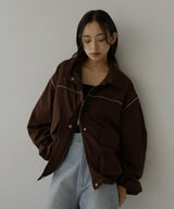 合繊ツイルパイピングブルゾン