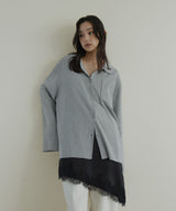 サテンレースアシメキャミ