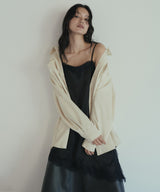 サテンレースアシメキャミ