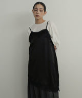 サテンレースアシメキャミ