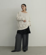 サテンレースアシメキャミ