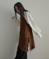 サテンレースアシメキャミ