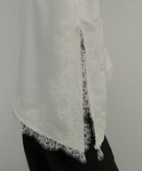 サテンレースアシメキャミ