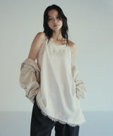 サテンレースアシメキャミ