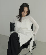 サテンレースアシメキャミ