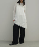 サテンレースアシメキャミ