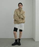 サテンレースアシメキャミ