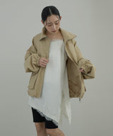 サテンレースアシメキャミ