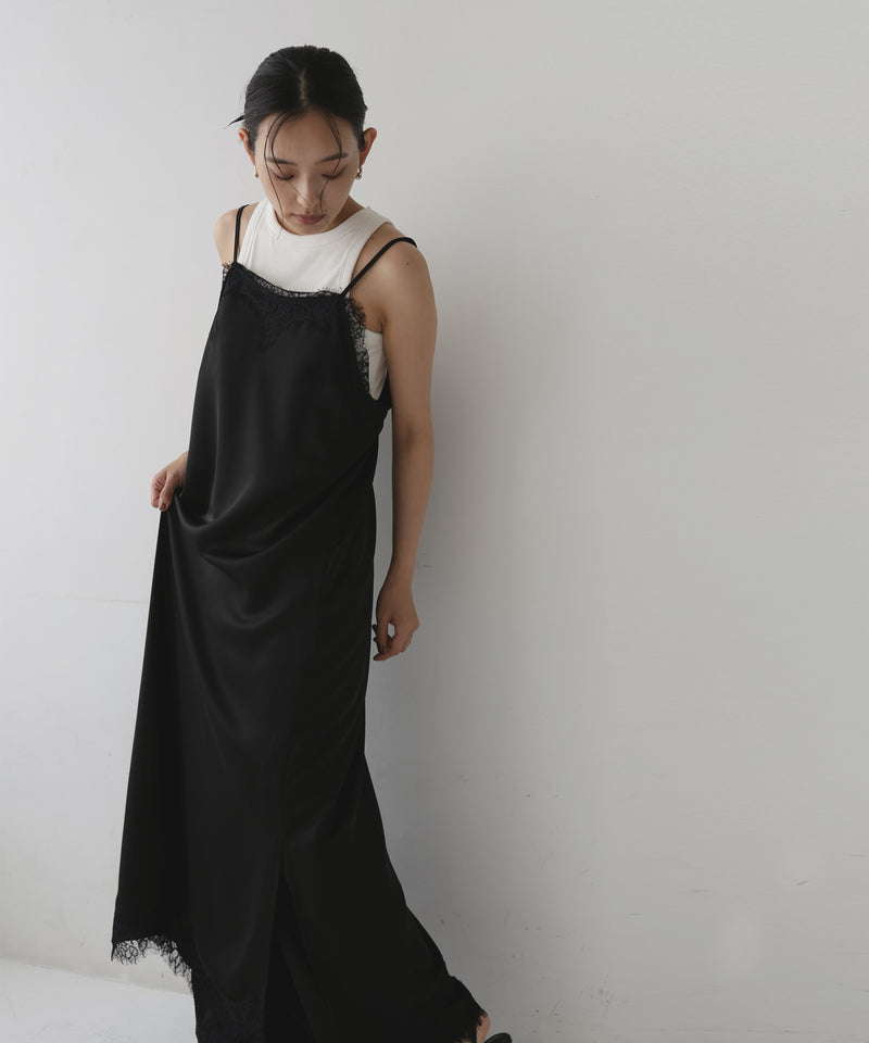 サテンレースロングキャミワンピース – hellam