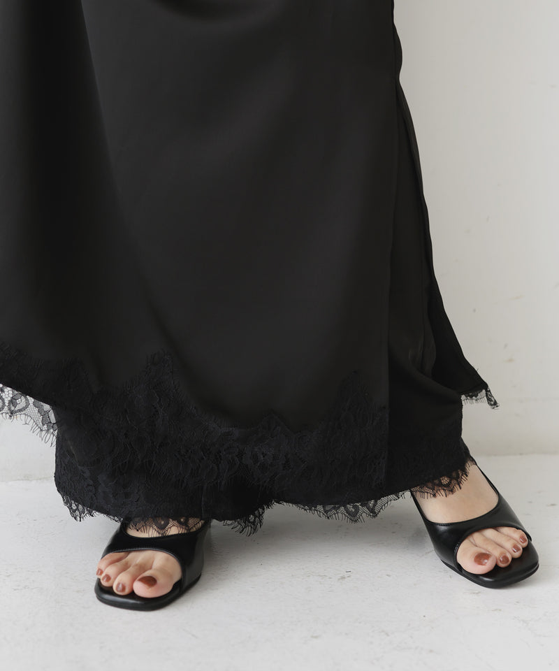 サテンレースロングキャミワンピース – hellam