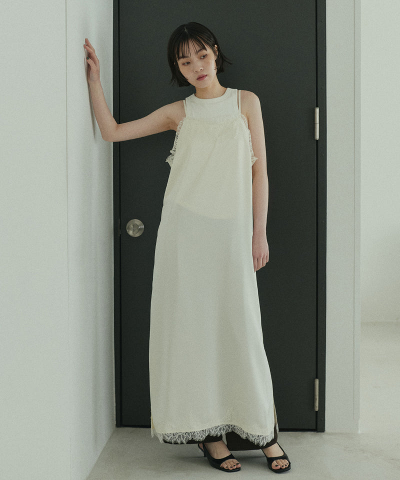 サテンレースロングキャミワンピース – hellam
