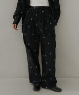 配色刺繍イージーパンツ