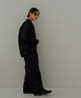 配色刺繍イージーパンツ