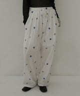 配色刺繍イージーパンツ