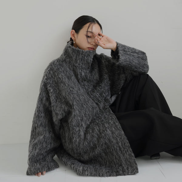 10月上旬お届け】シャギースタンドカラーコート – hellam