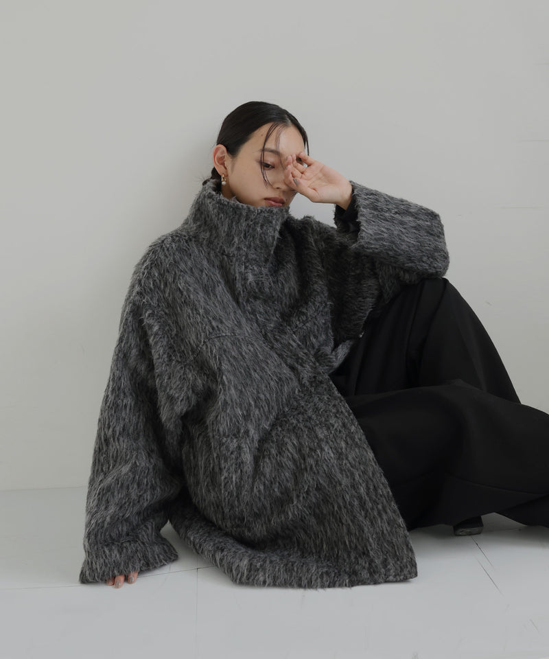 10月上旬お届け】シャギースタンドカラーコート – hellam